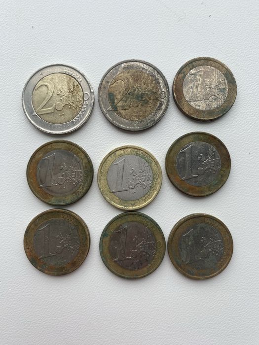 Монети 2€ та 1€ 1999-2009 років