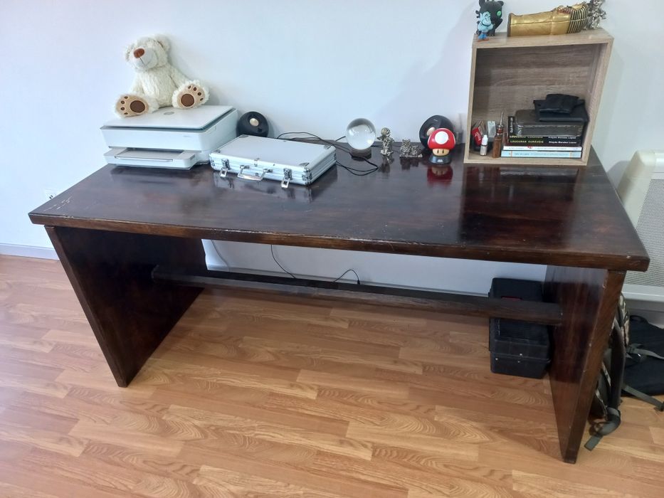 Mesa escritório, mesa gaming em Madeira maciça feita a mão 72cnt × 170
