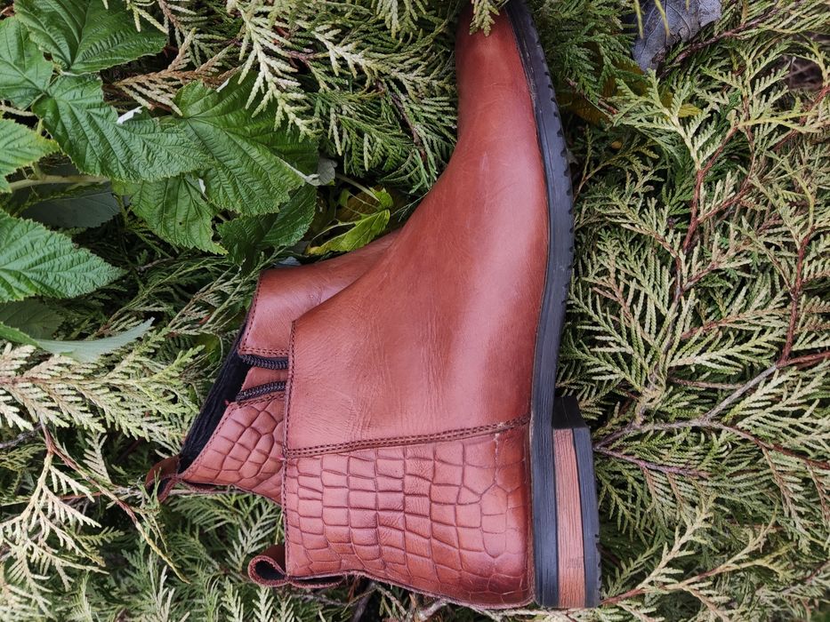 Skórzane trzewiki botki Lasocki brązowe