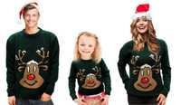 Sweter Świąteczny - Renifer Zielony - Swetry Świąteczne wiele wzorów!