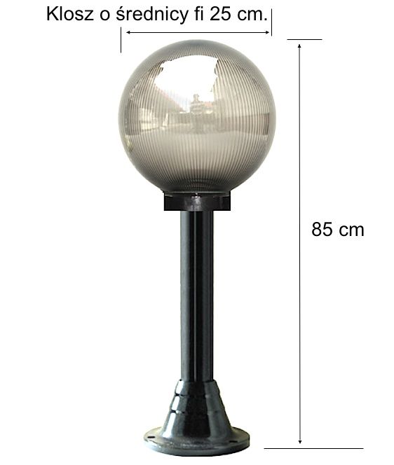 Lampa ogrodowa klosz kula fi 25 wys 85 cm,lampy ogrodowe Rondo