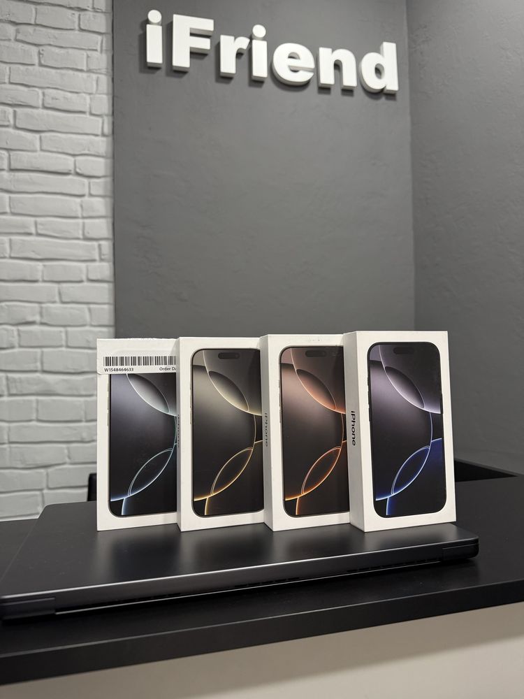 Нові new iphone 16 pro/pro max 128/256/512gb all color + гарантія