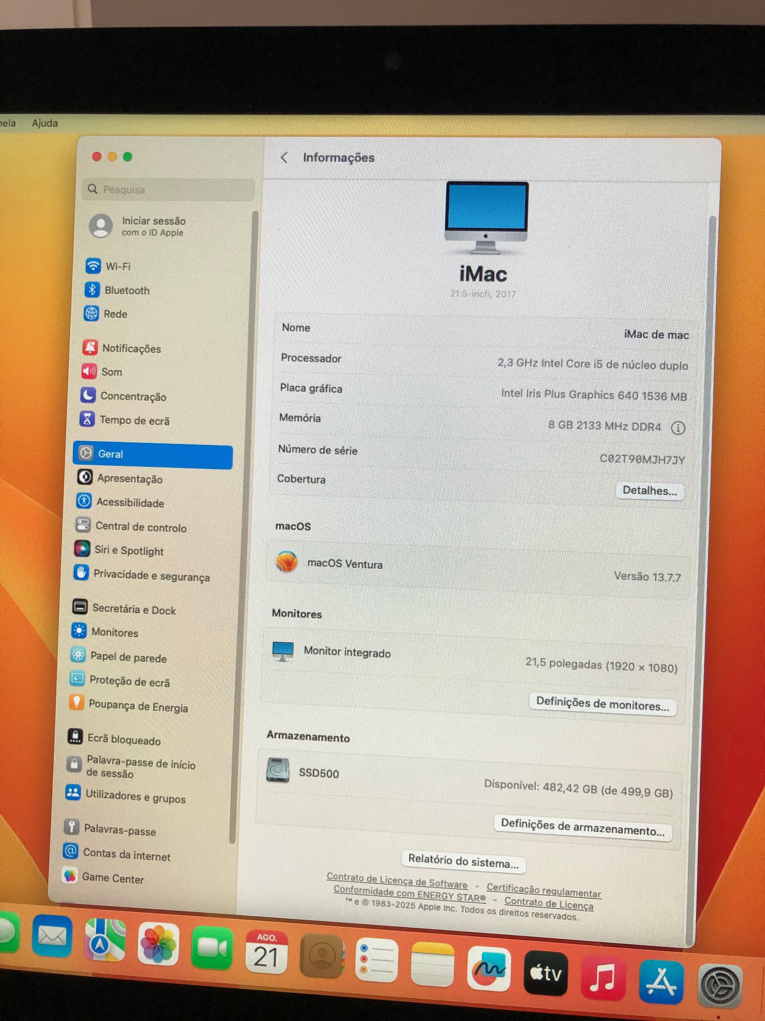 iMac 2017 SSD500 giga Magic Keyboard Magic Mouse Caixa
