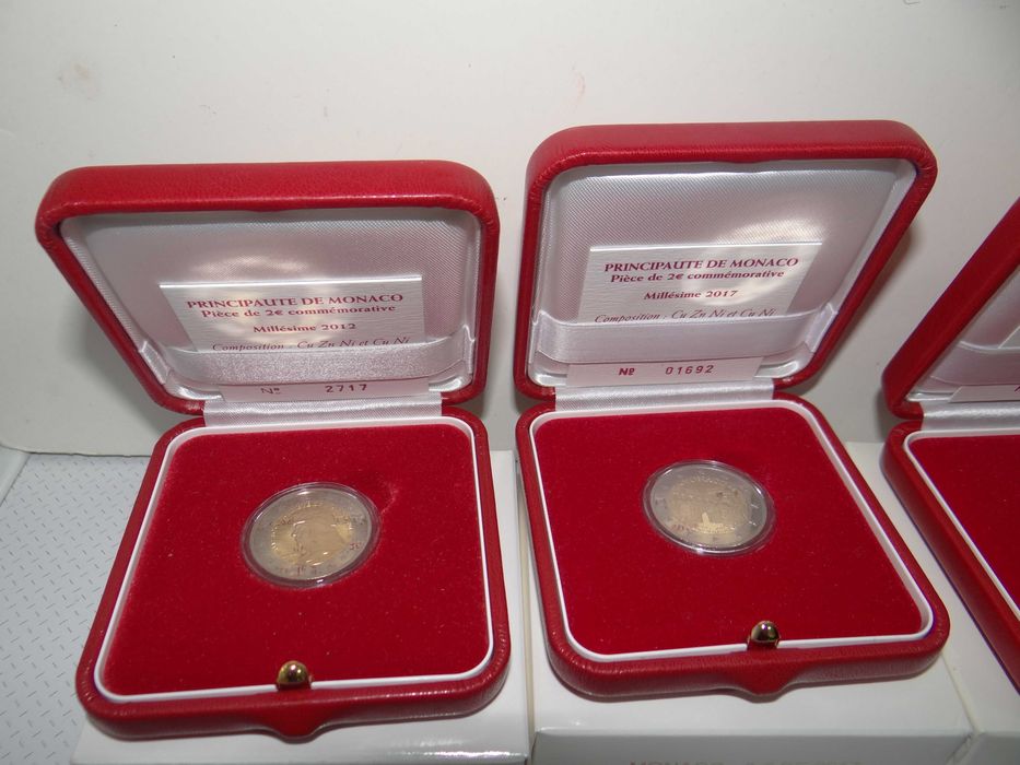 moeda 2€ Monaco 2017 / 2018 / 2019 / 2020 / 2023 Proof