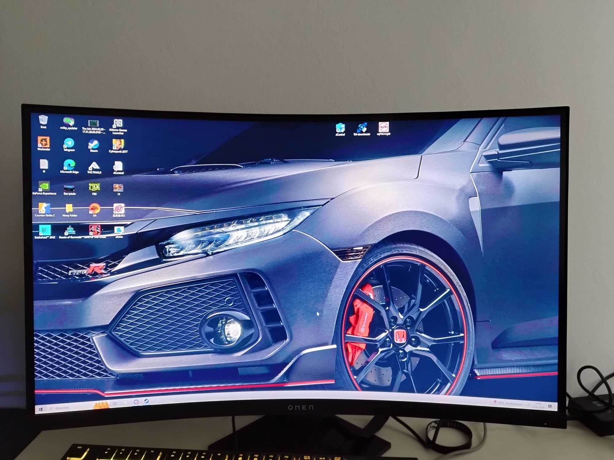 monitor hp omen 27c qhd zakrzywiony 1440p 240hz 1ms gaming monitor