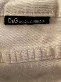 Biała, prosta spódniczka Dolce and Gabbana 26/40 Ittierre Italy