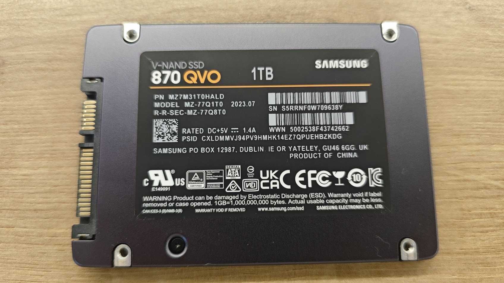 SSD Samsung 870 QVO 1TB 2.5" V-NAND 4bit MLC (QLC) MZ-77Q1T0