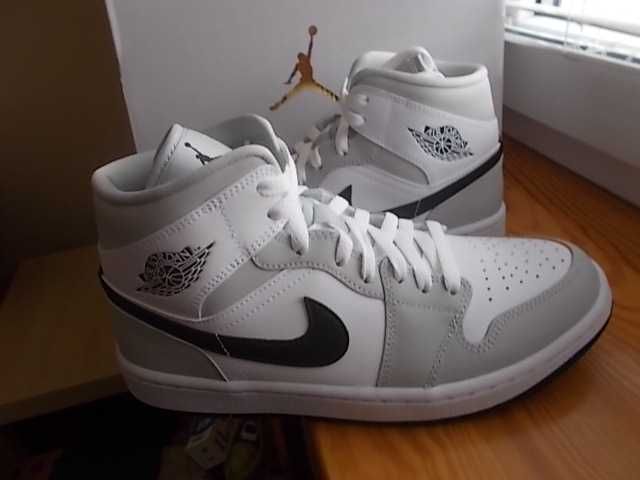 (38,5 /24,5 cm) Nike Jordan 1 Mid Light Smoke Grey Women's BQ6472,-015