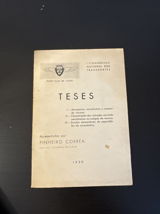Livro de teses do AERO CLUB LEIRIA do ano 1939
