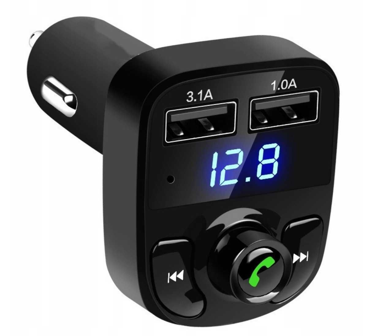 TRANSMITER ładowarka 2xusb FM SD MP3 bluetooth