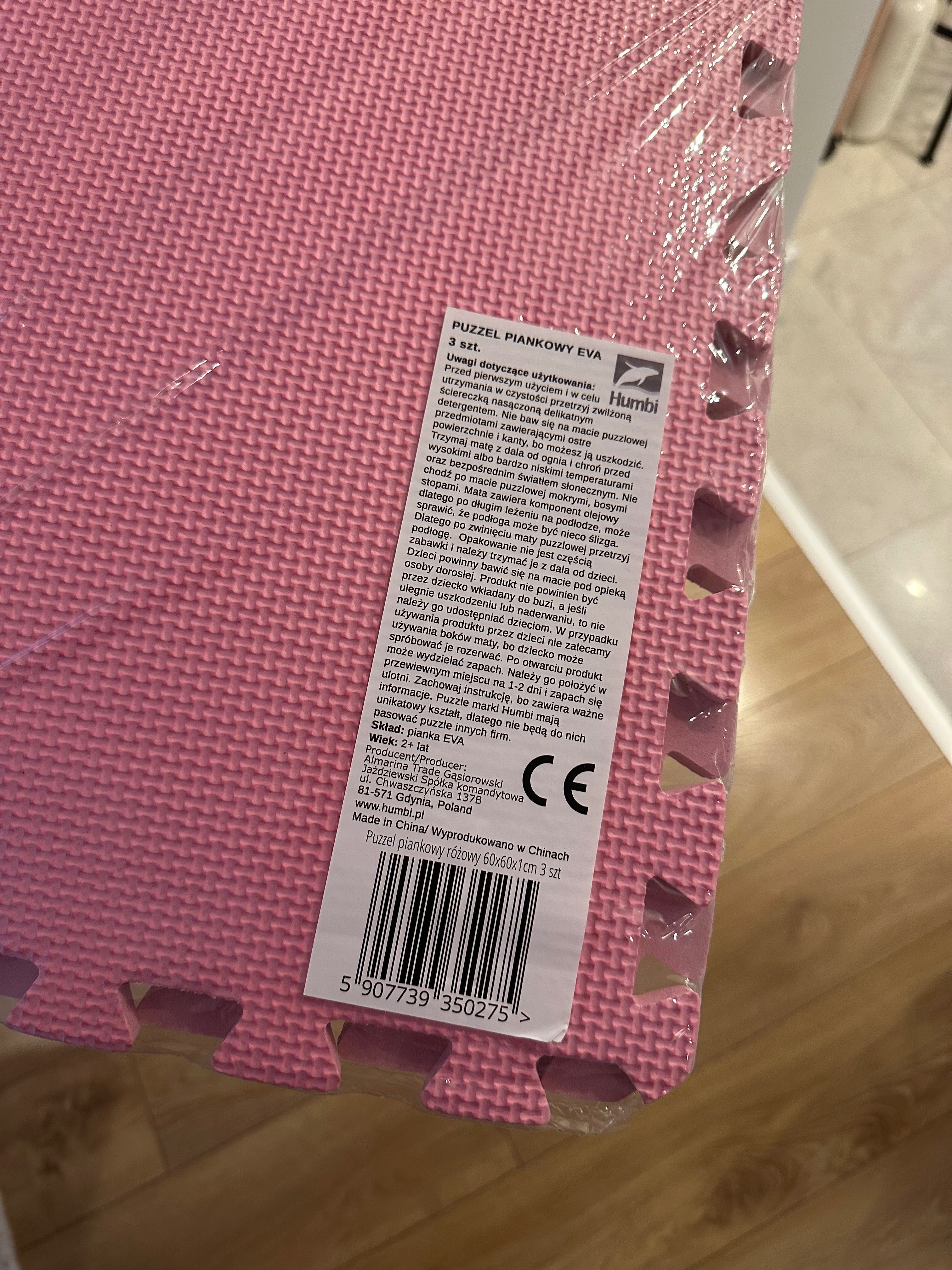 Puzzel piankowy humbi 5 szt 60 x 60 mata do zabawy róż do treningu