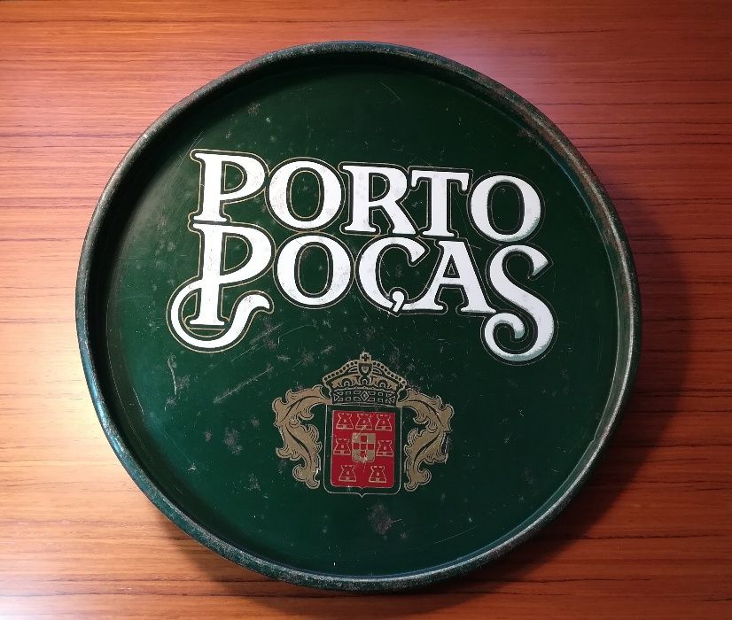 Bandeja antiga de marca de vinho do Porto