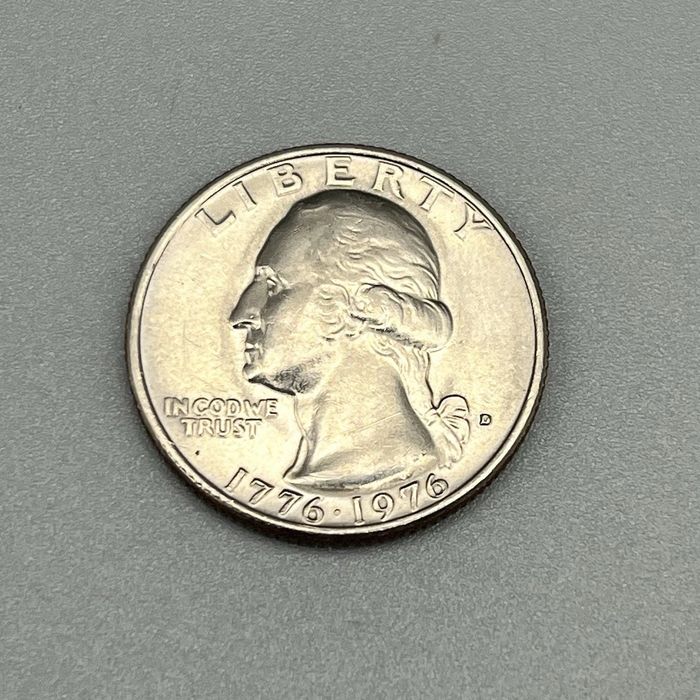 Moeda de um quarto de dólar 1976-D bicentenário Washington