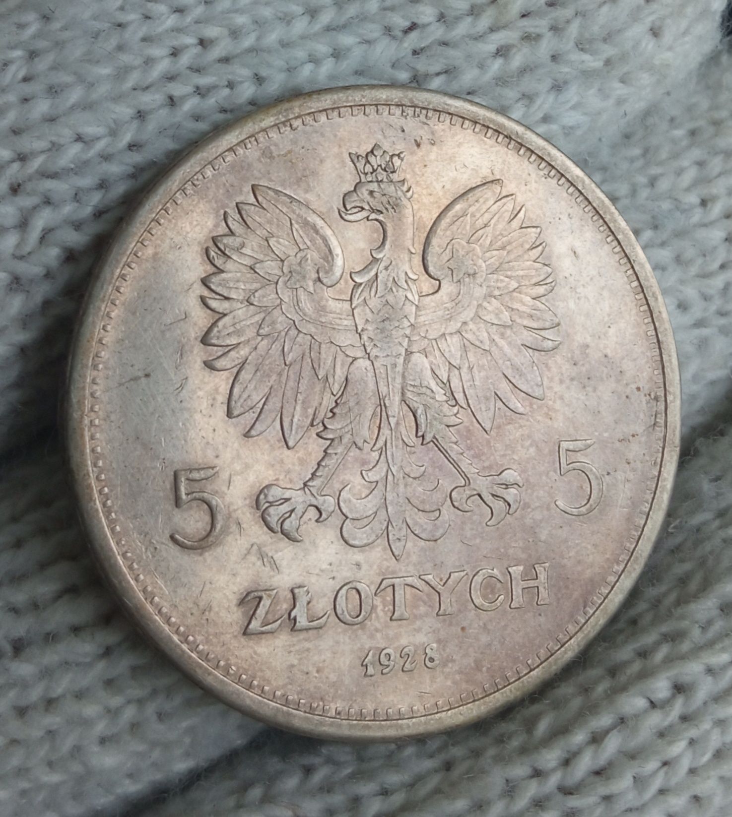 Srebrna moneta 5 złotych Nike 1928