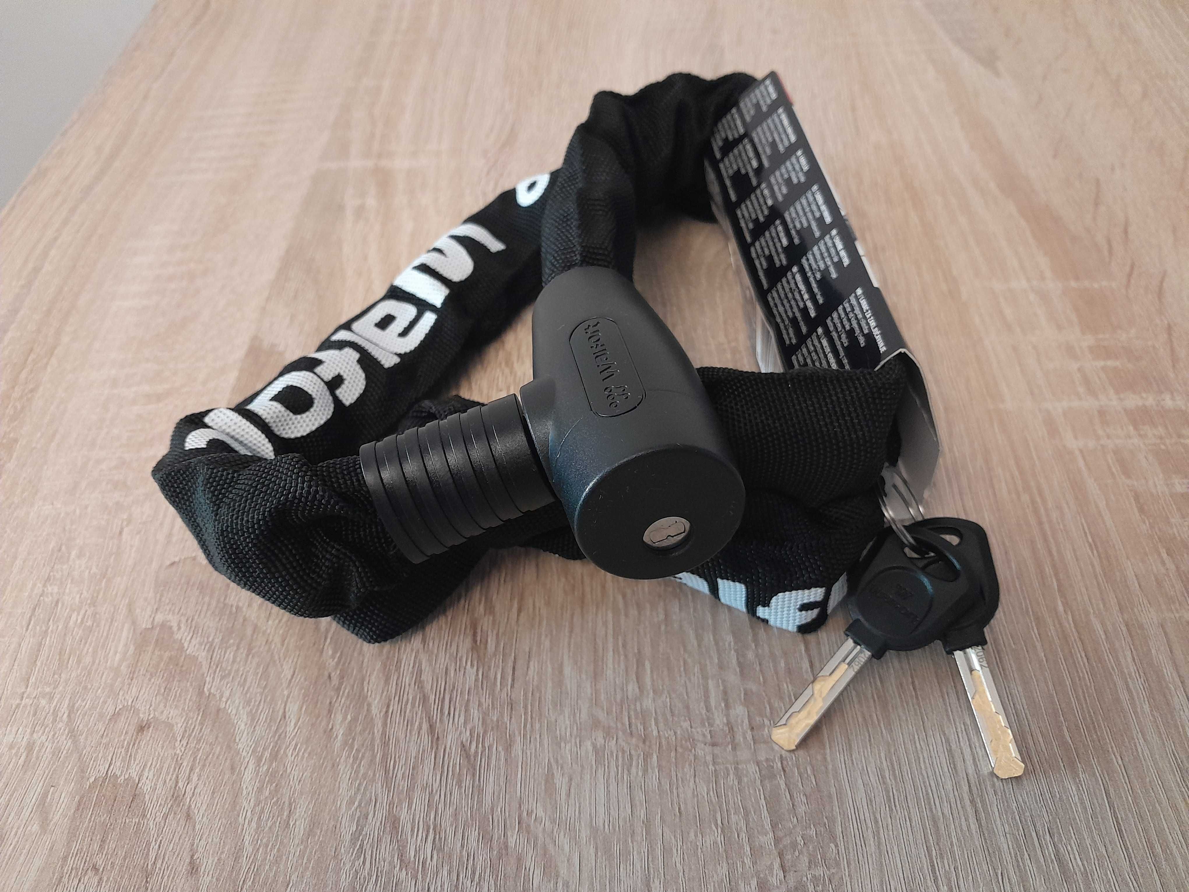 Nowe zapięcie do roweru_ stalowy łańcuch w osłonie _ Walfort_ Ø 6 mm