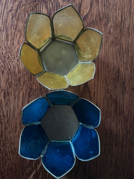 Zestaw 7 świeczników tea light z muszli capiz