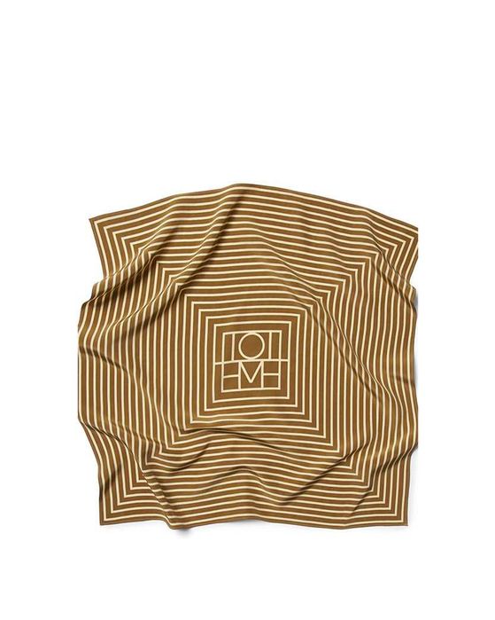 Шарф Toteme Signature Monogram Silk scarf Brown