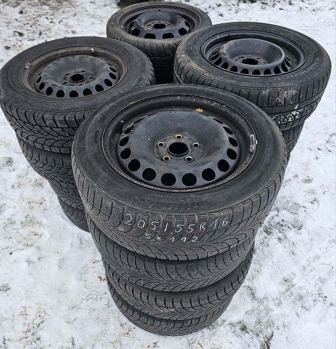 Koła felgi stalowe 16" 5x112 7j et45 oponyzimowe Bridgestone 205/55R16