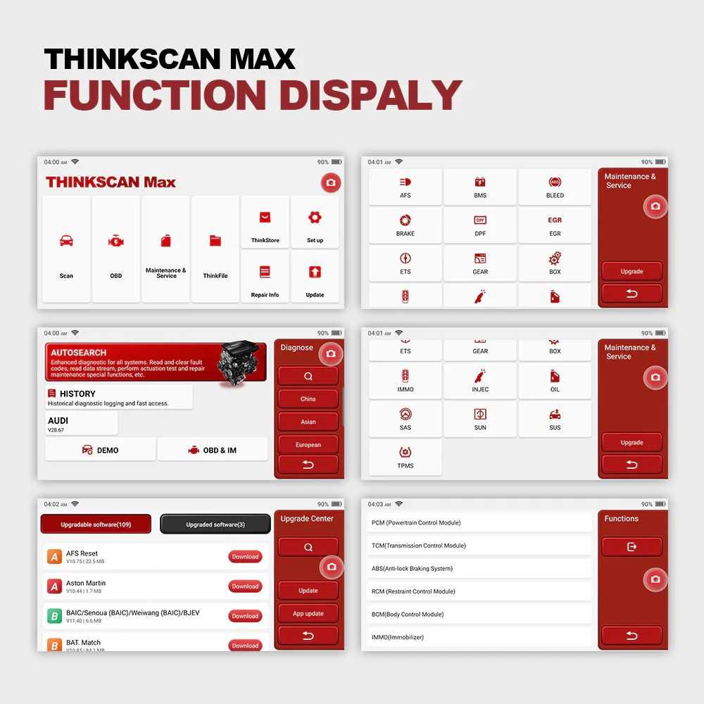 Автосканер Thinkcar Thinkscan max, безстрокові оновлення, 28 сервісів