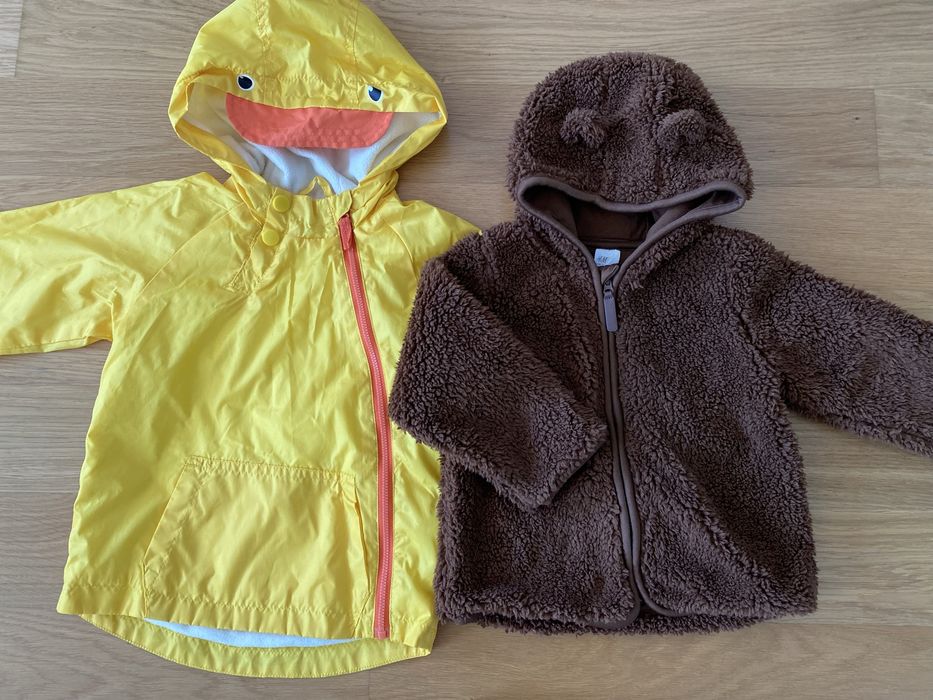 Zestaw kurtka mis i kurteczka wiatrowka kaczka H&M