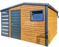 Schowek ogrodowy 3x3,5m wiata 1m drewnopodobny rynny dwuspadowy GP484