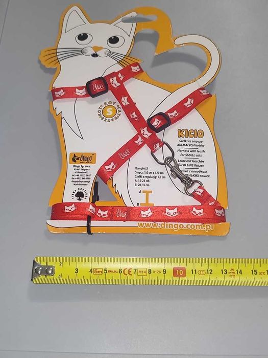 Szelki Dla Małego Kota Rozmiar S Dingo Czerwone Nowe