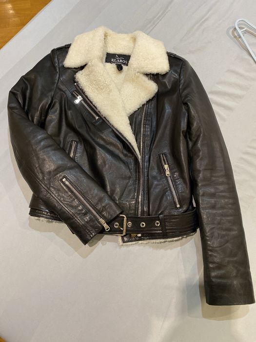 Кожаная куртка дублёнка авиатор косуха зима