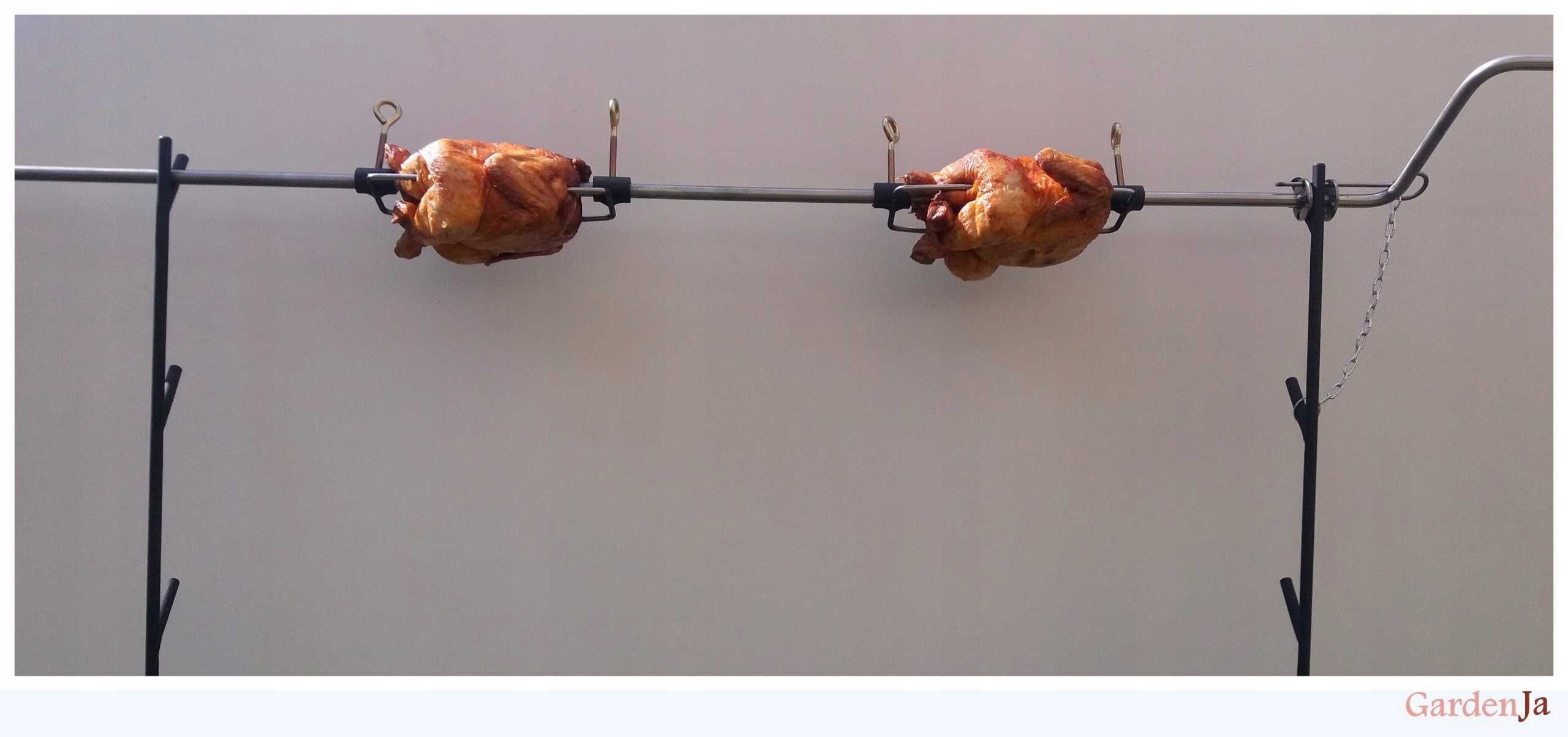 rożen ruszt na kurczaki kiełbaski rożno grill