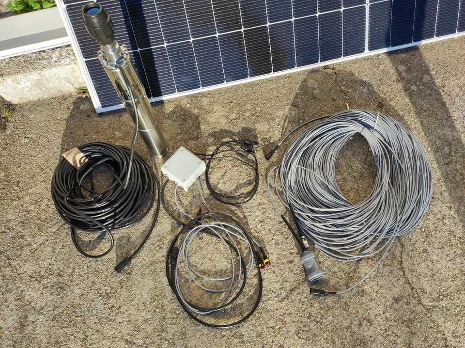 Kit solar painel + bomba de água submersível rega poço furo 65m novo