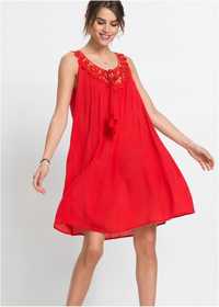 B.P.C czerwona sukienka z koronką 40