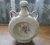 Porcelitowa karafka z korkiem – ecru – kwiaty