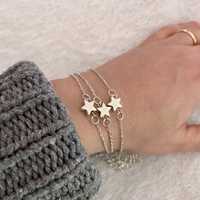 Conjunto de 3 pulseiras em prateado com Estrela (novas)