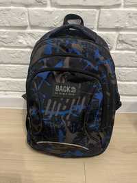 Plecak szkolny BACK UP  niebiesko-szaro-czarny