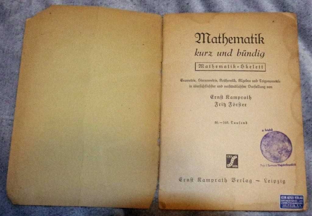 Mathematik kurz und bündig - Kamprath und Förster 1939