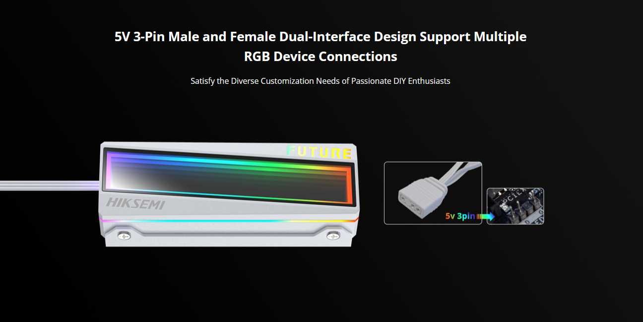 Dissipador para SSD NVMe M.2 Hiksemi com luz RGB