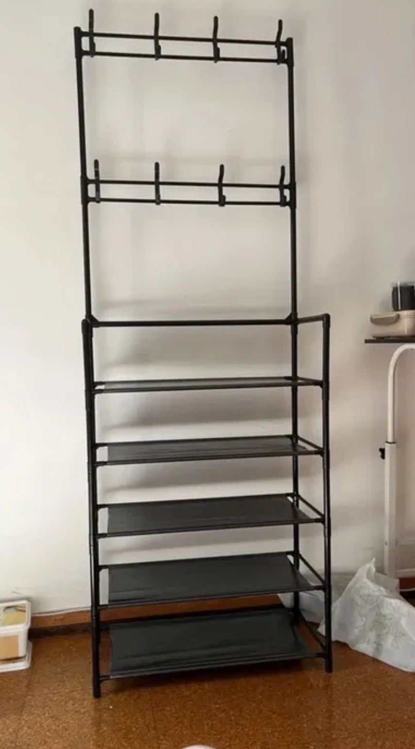 Wieszak Na Ubrania Ma Buty Loftowy Desing z Półkami i Haczykami