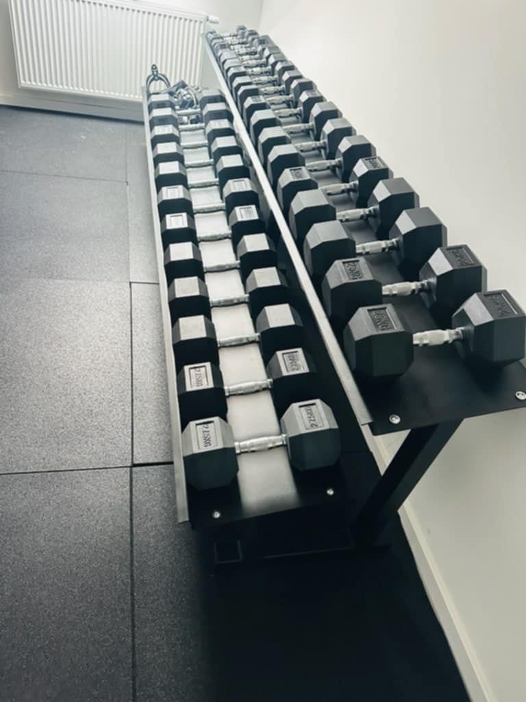 Zestaw hantli Hex od 2.5 kg do 40 kg.ze stojakiem kg