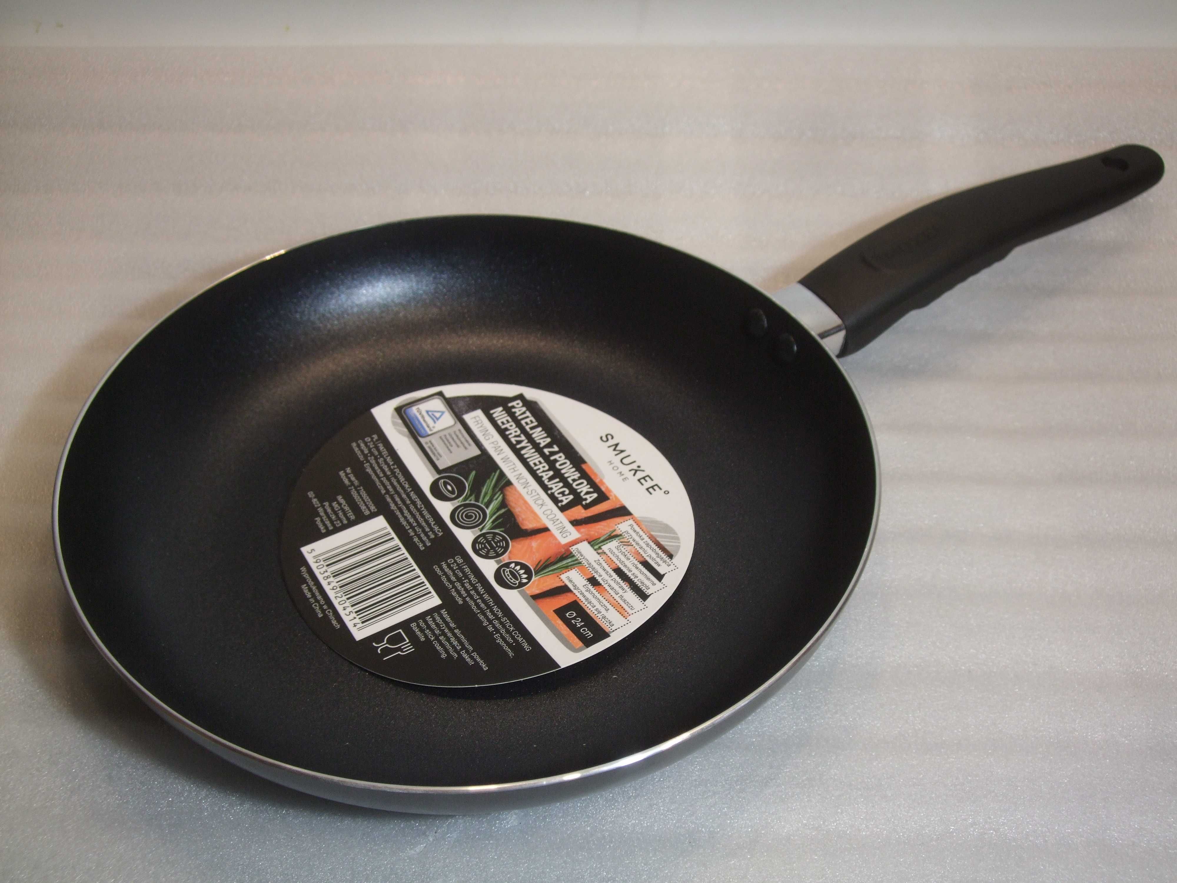 Patelnia Z POWŁOKĄ NIEPRZYWIERAJĄCĄ Non-Stick Smukee 24cm TANIA !!!