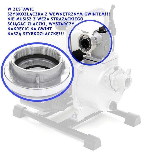 Szybkozłączka 3'' 78mm do węża strażackiego złącze gwint wewnętrzny