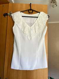 Двустороння белая блуза, кофта, нарядная блузка