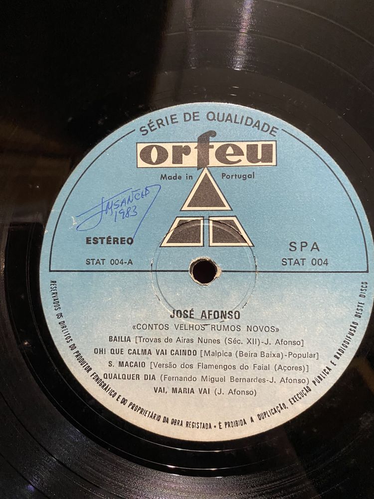 Vinil LP José Afonso - Contos Velhos Rumos Novos - Zeca Afonso