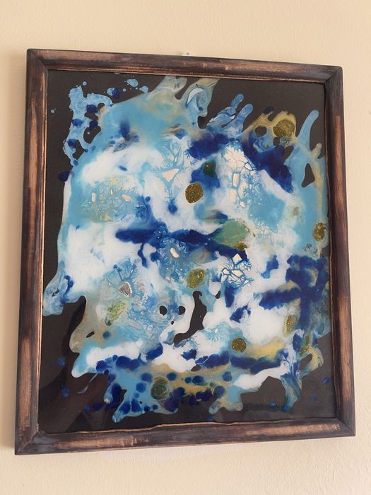 Quadro original em  acrilico invertido sobre vidro