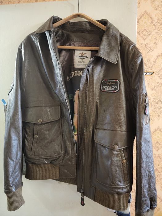 Коричневая кожаная куртка 15 STORMO-CSAR Aeronautica Militare