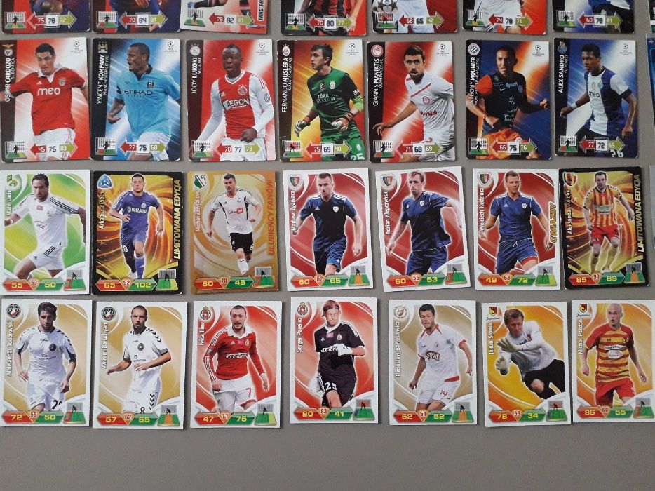 Karty piłkarskie kolekcjonerskie 53szt