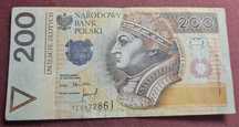 Banknot 1994  200 zł seria zastępcza YC
