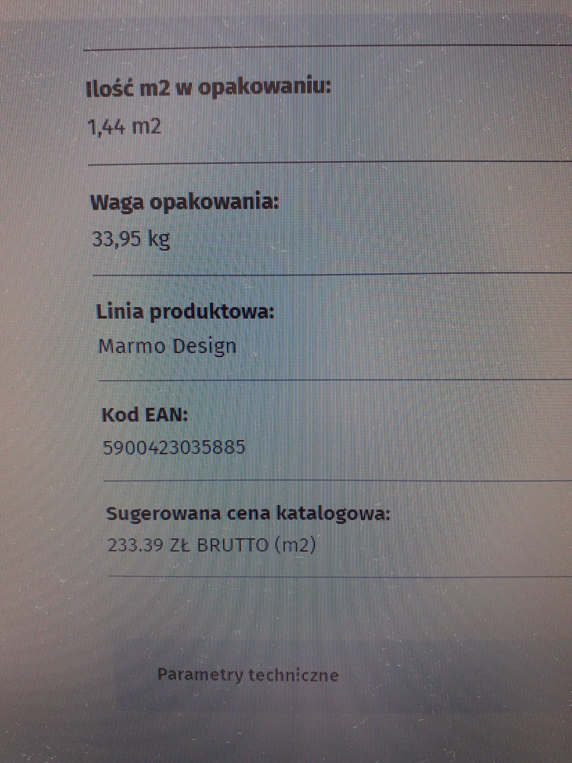 Gres szary gat. I polerowany 4,32 m2 Nowa Gala 83 zl/m2