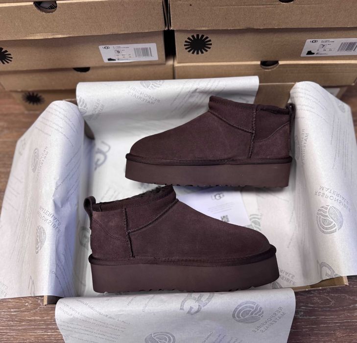 Угги/Угг/Уггі/Уги/Угі/UGG Australia Ultra Mini Platform Chocolate 3 cm