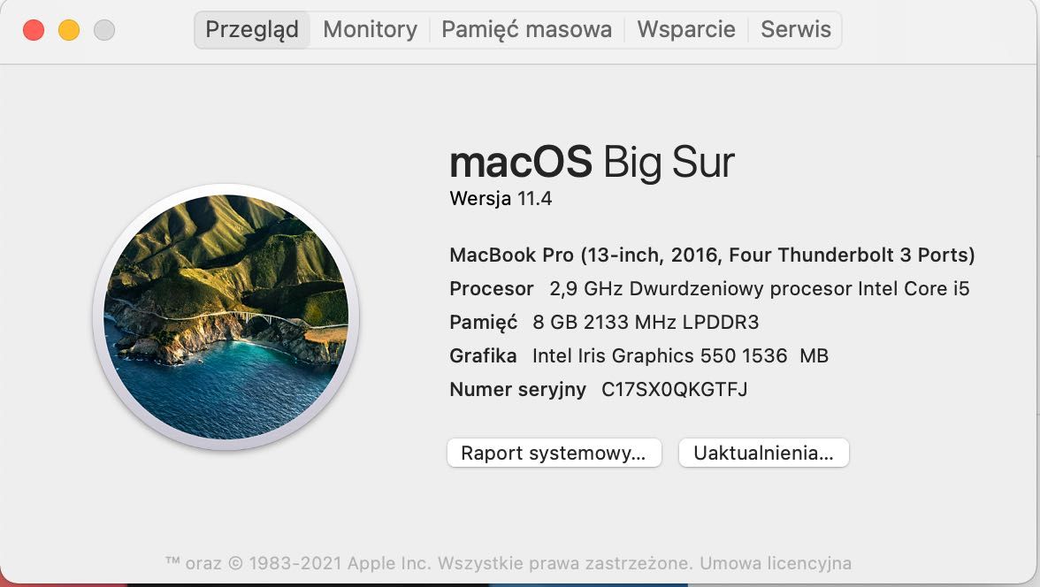 Apple MacBook Pro 13' 256GB i5 NOWY EKRAN 240 cykle POKROWIEC STUDIA