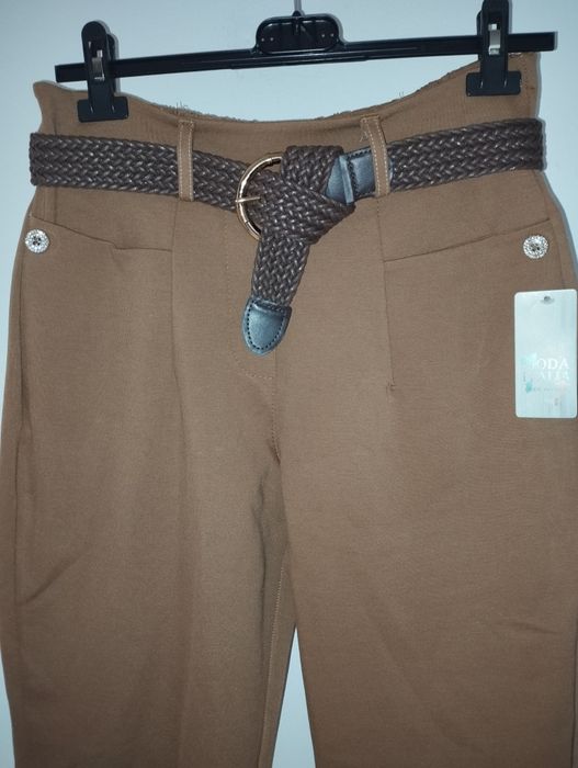 Nowe włoskie grubsze spodnie kolor czekolada , czarne wieksze