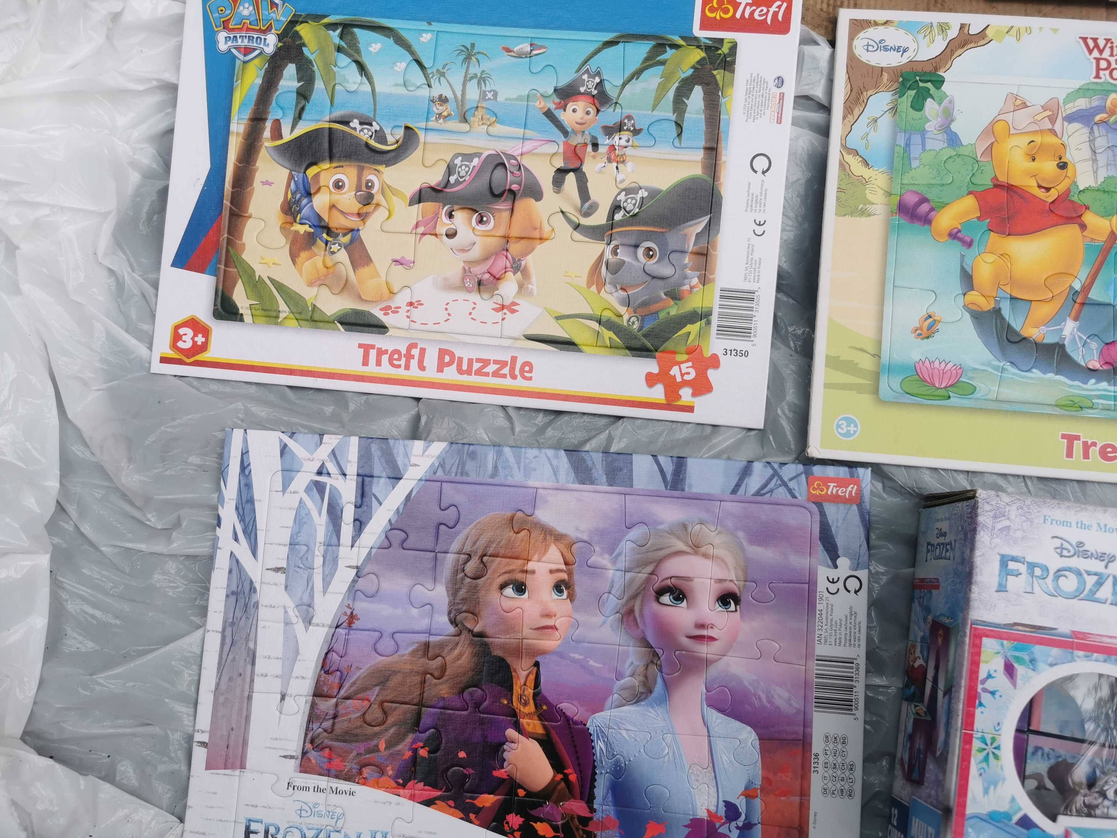 Puzzle dzieci zestaw psi patrol frozen kubuś puchatek